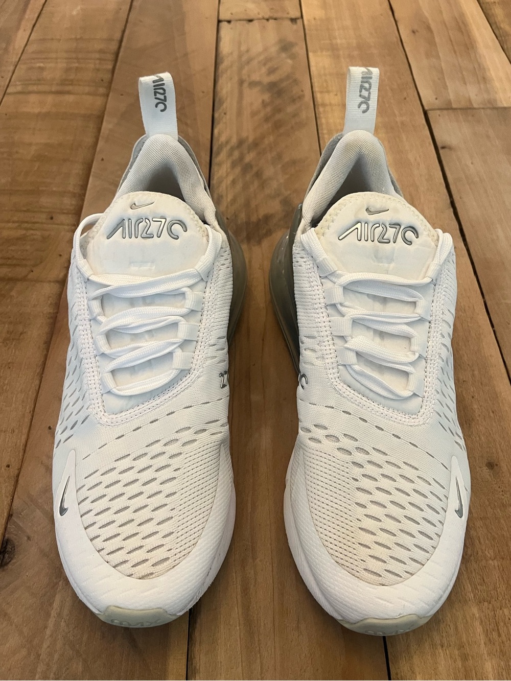 Nike Air Max 270 White Silver Sneakers Women’s Size 8 (DX0114-100)